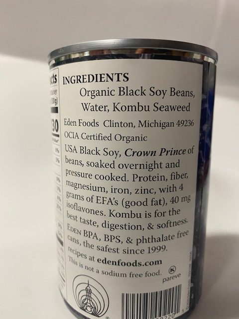 Eden Foods Low Carb Black Soy Beans 15 oz.