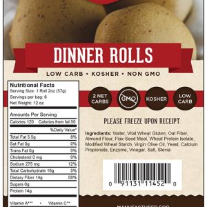 Great Low Carb Dinner Rolls 6 bags (Saves $1.00 per bag!)