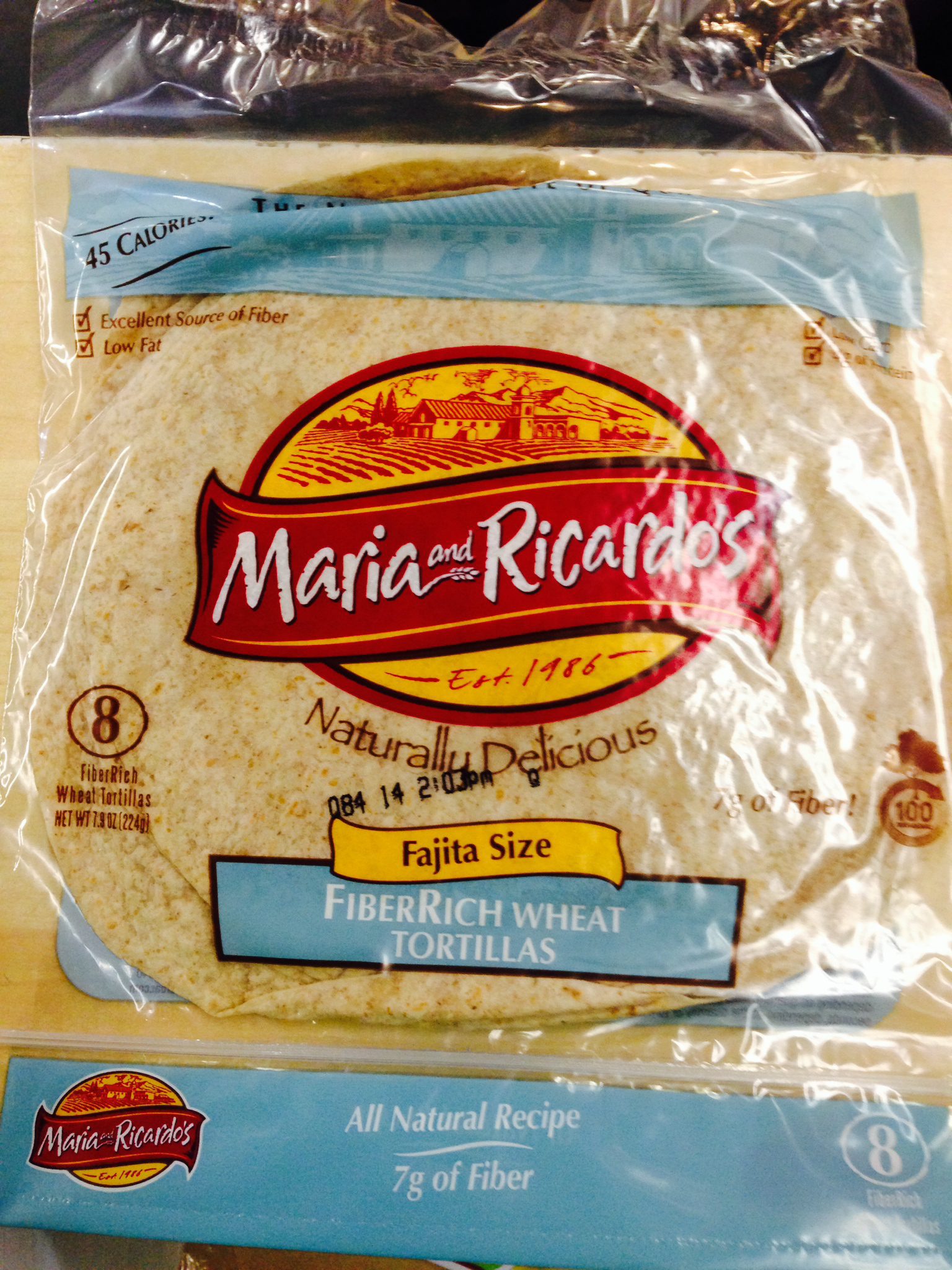 Maria and Ricardos Low Carb Fajita size Tortillas