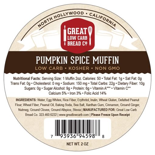 Great Low Carb Pumpkin Spice Muffin 2oz Pack of 12 fact
