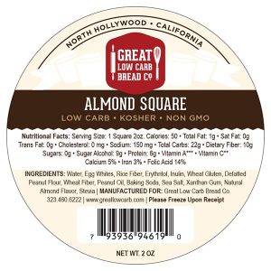 Great Low Carb Almond Square 2 oz Pack of 12