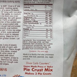 Dixie Diners Low Carb Pie Crust Mix