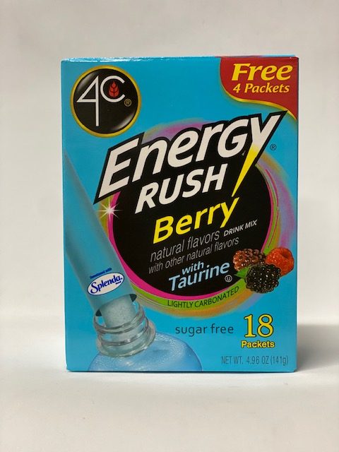 4C Energy Rush Berry Drink Mix 18 Packets