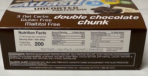 Atlast Double Chocolate Chunk Uncoated Protein Bar