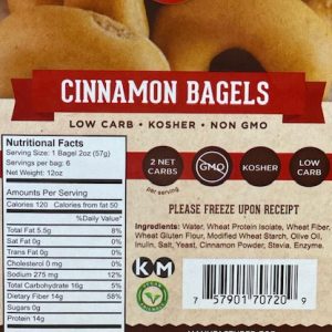Great Low Carb Cinnamon Bagels 6 bags (Saves $1.00 per bag!)