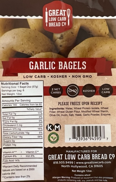 Great Low Carb Garlic Bagels