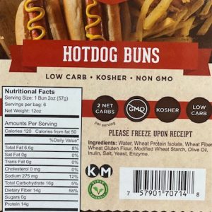 Great Low Carb Hot Dog Buns 6 bags (saves $1.00 per bag!