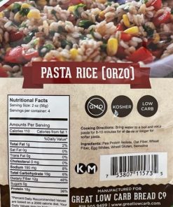 Great Low Carb Bread Company Pastas Rice(orzo)