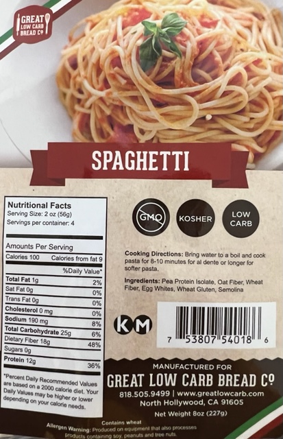 Great Low Carb Spaghetti 14 Bags Case